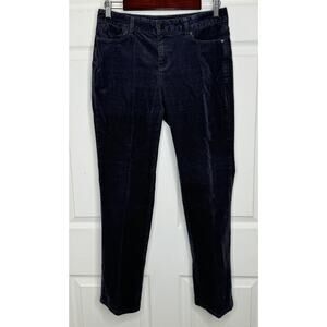 Talbots Pants Womens Sz 8P Five-Pocket Straight Leg Curvy Corduroy Charcoal Gray